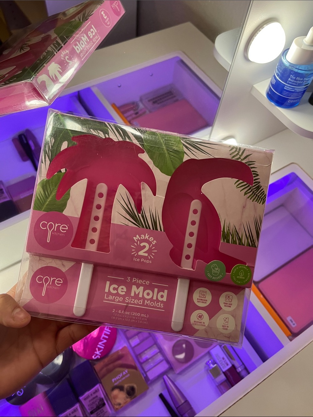 Pink Palm Tree & Flamingo Kids Ice Mold - 3 Piece